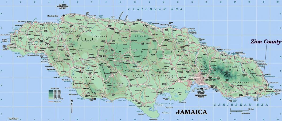 Žemėlapis detalus jamaika