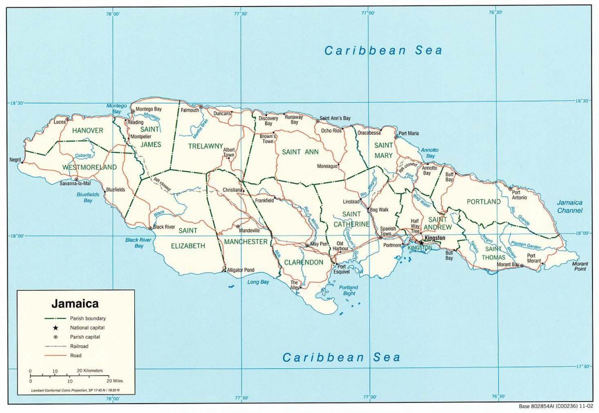 su jamaikos žemėlapyje