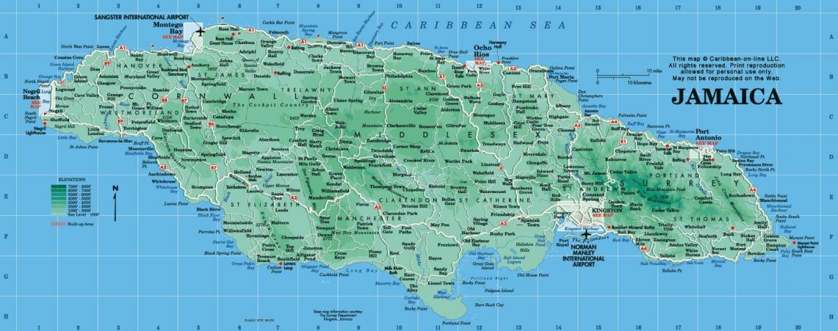 Žemėlapis runaway bay, jamaika