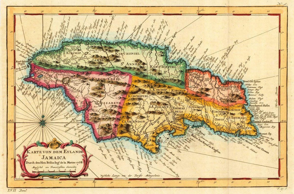 Žemėlapis derliaus jamaika