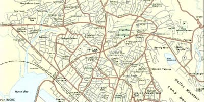 Žemėlapis kingston jamaica rajonų