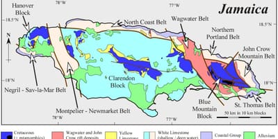 Žemėlapis geologinių jamaika