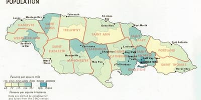 Gyventojų žemėlapį jamaika