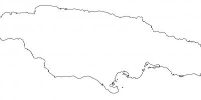 Tuščias žemėlapis jamaika, su sienų
